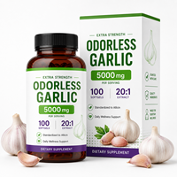 Extrait d'ail inodore 20:1, 500 mg en gélules molles, équivalent 10000 mg frais, 5000 mcg d'allicine, complément pour le bien-être immunitaire, en vrac
