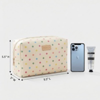 SENYU Pochette matelassée personnalisée en PU pour produits cosmétiques, porte-rouge à lèvres, sac de rangement pour maquillage, fermeture éclair, portable, avec poignée souple pour femme