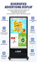 Affichage publicitaire numérique sur pied LCD 4K 50 pouces avec logo personnalisé, écran tactile, kiosque numérique, écran publicitaire numérique