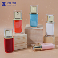Flacon cosmétique en plastique carré personnalisé pour sérum, crème de maquillage, fond de teint liquide, avec pompe à lotion