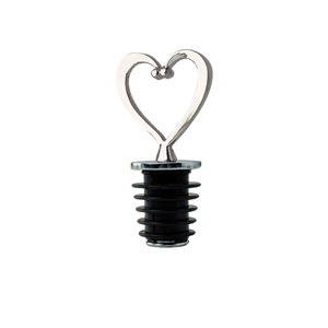 Silver Heart Shaped Wine <b>Stopper</b> Food Grade Zinc Alloy Vacuum Seal For Wine Champagne Bottles - Product Image 2