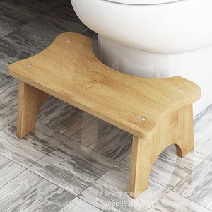 Bamboo Toilet <b>Stool</b> Minimalist Design Durable <b>Bathroom</b> Footstool For Children And Adults - Product Image 1