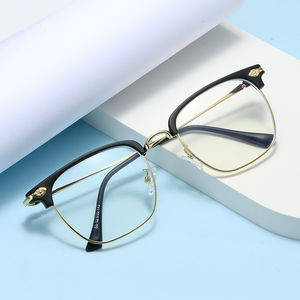 Gafas fotocromáticas para hombre y mujer, unisex, negro, ceja, oro, plata, metálico, medio marco transparente, lentille, photogrey, antireflejos - Product Image 2