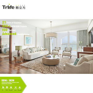 Juego de muebles de <span class=keywords><strong>cama</strong></span> doble de Hotel moderno de gama alta, mesita de noche, escritorio, balcón, silla, mesa de comedor, banquete, sofá, solución de almacenamiento de Arte de pared - Product Image 3