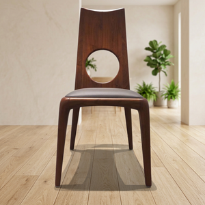 Chaise de salle à manger élégante en bois de frêne, finition noyer, construction en bois massif pour la maison, la salle à manger, le restaurant, l'hôtel, meubles PISANO - Product Image 2