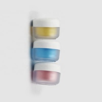 Pots en plastique PS à double paroi de 50 ml pour cosmétiques et shampoings, emballages givrés pour crèmes et lotions avec couvercle