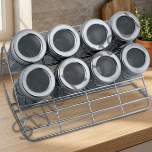 8 Pcs Kitchen Spice Cheese Shaker Set Metal Extra Large Holes Lid Sugar <b>Jar</b> with Holder Wholesale Price - Product Image 2