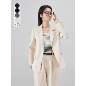 Women's Grey Suit Set Full Sleeve Worsteds Anti-Wrinkle Office Lady Leisure Commuting Interview Autumn Wear - Product Image 2
