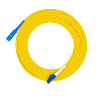 Kabel Patch Fiber Optik Single Mode Simplex G652D Kustom dengan Konektor FC SC ST UPC APC, Selubung PVC, 1m, 0.9, 2, 3 mm, Kabel Jumper Fiber