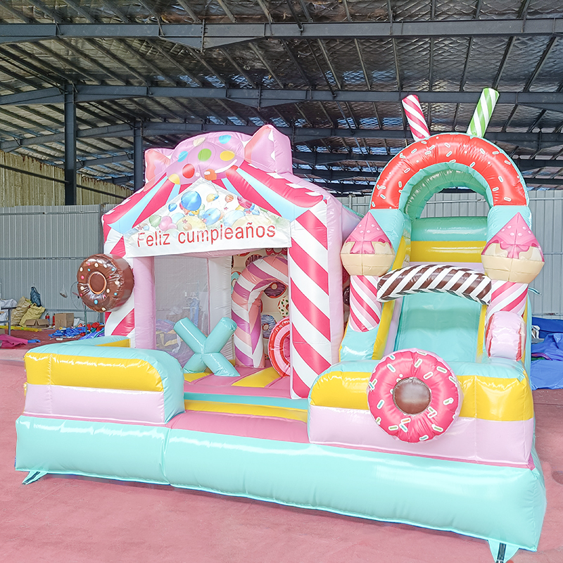 Castillo Hinchable Rosa Caramelo