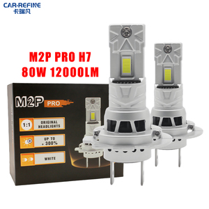 CAR-REFINE M2P PRO Haute puissance 80W 12V 12000LM Phare de <span class=keywords><strong>voiture</strong></span> à LED Système d'éclairage automobile H1 H4 <span class=keywords><strong>H7</strong></span> H8 H11 Ampoules LED 9005 9006 LED - Product Image 1