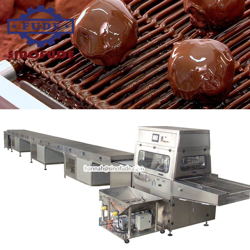 Полностью автоматическая машина для нанесения шоколадного покрытия с охлаждающим туннелем