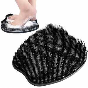 Tapis de douche moderne en PVC antidérapant et absorbant à motif ondulé, brosse de nettoyage pour le soin des pieds, en silicone fabriqué à la machine - Product Image 1