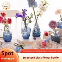 Lot de 12 mini-vases rétro de table en verre ambré avec design Art Déco pour commandes en gros de mariage ou décoration de type pierre