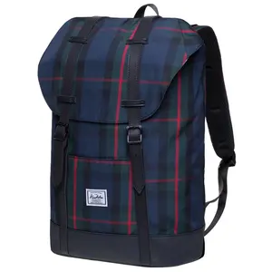 Kolej omuzdan askili çanta ekose sırt çantası açık spor sırt çantası Casual sırt çantası okul çantası için 12 "dizüstü toptan özel Logo