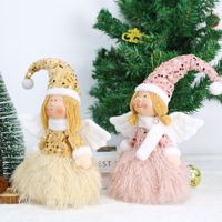 Poupée en peluche de Noël en gros, adorable fille avec jupe tutu, poupée ange elfe faite à la main pour décoration de fenêtre et de maison, ornement festif