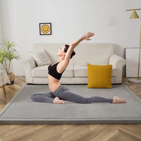 Tapis de sol Tatami en mousse à mémoire de forme épaisse, couleur unie, grande taille 3M*3M, pour exercices de yoga, protection contre les chutes, tapis de ramper pour enfants