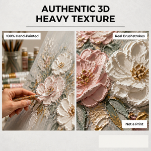 Bouquet floral romantique sur toile, peinture de fleurs roses et blanches, art mural avec cadre en bois doré - Product Image 6