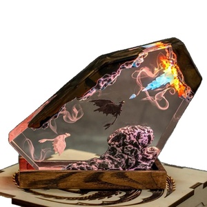 โคมไฟเรซิ่นรูปนักฝึกมังกรข้ามพรมแดน พร้อมไฟ ทูธเลส และไลท์ฟิวรี่ ไนท์สครีม ไวท์สครีม ของตกแต่งอีพ็อกซี่ - Product Image 5