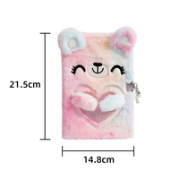 Carnet de notes personnalisé A5 rose, couverture en fourrure colorée, style kawaii, fourrure moelleuse, pour étudiants, fournitures scolaires