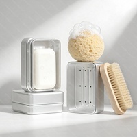 Jabonera de Aluminio Ecológica y Reciclable para Cocina y Baño, con Base de Drenaje Desmontable, Mantiene el Jabón Seco, Duradera y Personalizable
