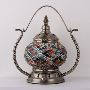 Portable Rechargeable Outdoor Mosaic Lamp Mini Desk Lamp Ambient <b>Light</b> Retro Bohemian Turkish Style Table Lamp - Product Image 6