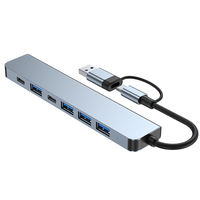 Hub USB de haute qualité 7 en 1, hub Type-C, station d'accueil multiport avec charge PD, adaptateur USB3.0 USB2.0, 7 ports USB C