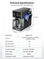 Distributeur d'eau intelligent personnalisable avec purification RO, fabrication de glace, eau chaude et froide, température réglable pour la vente en gros mondiale B2B