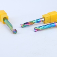 Fresa espiral de un solo filo de 32 mm de diámetro 3.175 para corte ascendente con recubrimiento DLC para router CNC