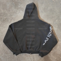 Set Hoodie dan Celana Jogger Pria dengan Potongan Raw Hem, Custom 3D Puff Print, Tracksuit Sweatsuit