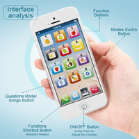 Téléphone portable jouet éducatif avec 8 fonctions et lumières éblouissantes, jouet interactif pour bébé, enfant en bas âge