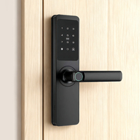 Serrures intelligentes Wifi Tuya, serrure de porte électrique à empreintes digitales pour portes en bois avec poignée sans clé numérique pour système de sécurité domestique