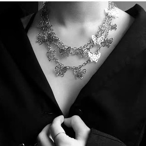 Cadena Corporal Metálica con Diseño de Mariposa, Plateada, de Tres Capas, Aleación de Zinc, Accesorio de Moda para Discoteca - Product Image 1