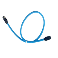 Kabel Data HDD SDD lurus 6Gbps, kabel kepang nilon SATA 3.0 dengan kait pengunci untuk SATA HDD, SSD, Driver CD