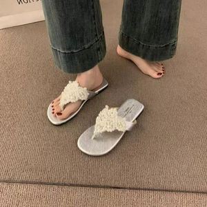 Sandalias de Tiras Estilo Hada para Mujer, Novedad 2025, Chanclas Bohemias Vintage con Detalles de Perlas - Product Image 4