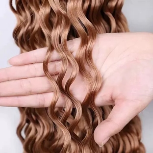 Paquete de extensión de cabello trenzado sintético de onda profunda de 22 pulgadas Peluca rizada de onda oceánica - Product Image 4