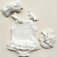 Combinaison tutu pour bébé fille, design mignon, manches courtes, taille à volants, tricot plat, tenue d'été en coton pour la photographie de nouveau-né