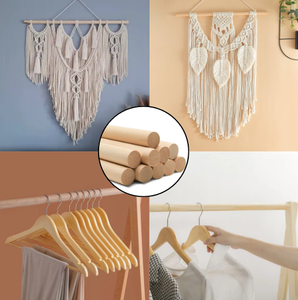 Varillas Redondas de Madera Maciza Pulida EFS, Duraderas, Técnica de Corte Moderna, Decoración DIY y Regalo - Product Image 3