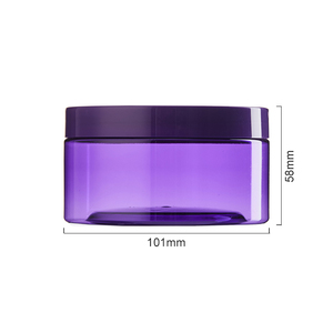 Pots à crème givrés à large ouverture 200g 250g, couleur personnalisée, transparents, vides, pour soins de la peau, en plastique PET, pour gommages corporels, avec joint et couvercles blancs - Product Image 2