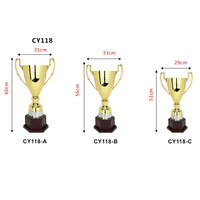Trophée Cup – trophée en métal de taille personnalisée, pour coupe de Sport, en métal plaqué or argent, trophée