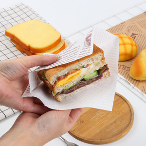Custom Made Coated Sandwich Wrapping <b>Paper</b> Food Grade Oil Resistant Single Side For Hamburger Toast Bread Packaging - Product Image 2