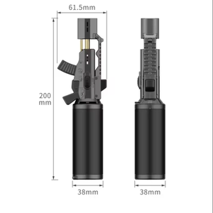 Encendedor de llama azul fresco para barbacoa, encendedor de chorro de butano de alta temperatura de 360 grados en forma de pistola para cigarrillos - Product Image 4