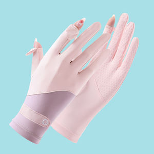 Logo personalizzato estate Unisex due dita ghiaccio seta Touch Screen sottile di base guanti da ciclismo guanti da Golf guanti nitrili guanto - Product Image 5