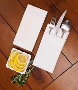 Serviettes de table jetables en <span class=keywords><strong>papier</strong></span> Airlaid effet lin, pré-pliées, avec pochette pour couverts, absorbantes, prix usine - Product Image 4