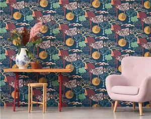 Home Interior Decor Solid Color Durable Non-Woven Japanese Style Wallpapers Multi Color Wallpaper