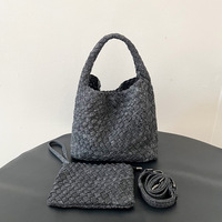 Nouveau Sac Seau en Jean Tressé à la Main Été 2025 pour Femme, Sac à Bandoulière Rétro, Vente en Gros, Sac à Main en Jean pour Femme, Sac Fourre-tout de Plage pour Filles