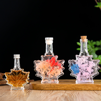 150ml 100ml Voyage Commodité Mini Feuille D'érable Whisky Pot D'alcool Petite Glucose Sirop Verre Bouteille Vide avec Couvercle En Aluminium