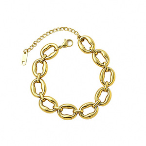 Stainless Steel Geometric Chain Necklace 18K Gold Silver Spliced Fashion Jewelry Daily Party Wear - Product Image 5