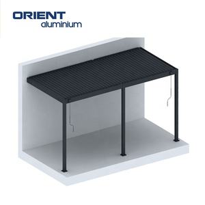 Motorizzate moderne e contemporanee reversibili a motore cintura mobile tetto esterno in acciaio per cortile con Pergola in alluminio Post - Product Image 3