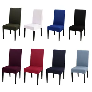 Pure White Red Black Fundas De Sillas Fundas Para Sillas Universal Stretch Fabric Spandex Dining Room Chair Cover Seats
